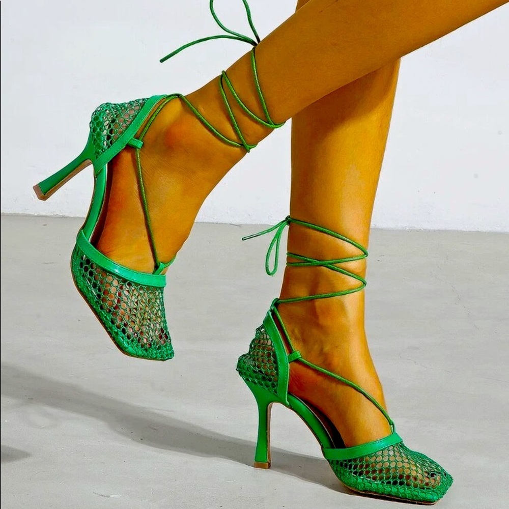 Bottega Venetta Inspired Mesh Sandal Heels